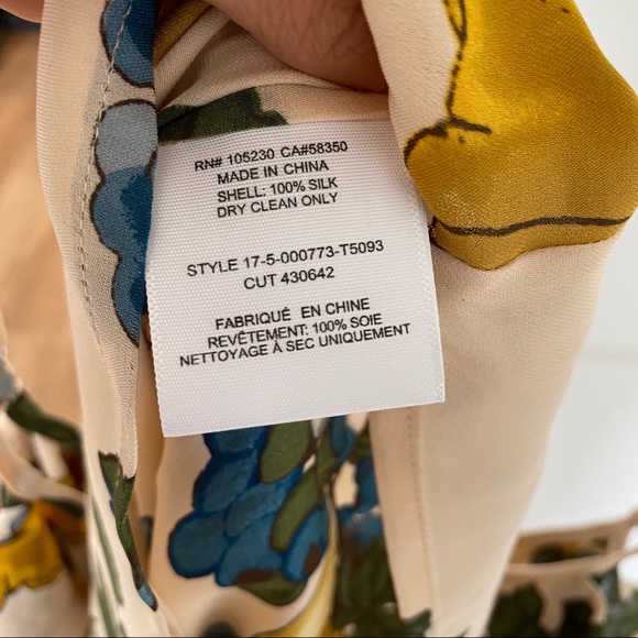 Joie silk birtha cold shoulder top yellow floral - Picture 6 of 8